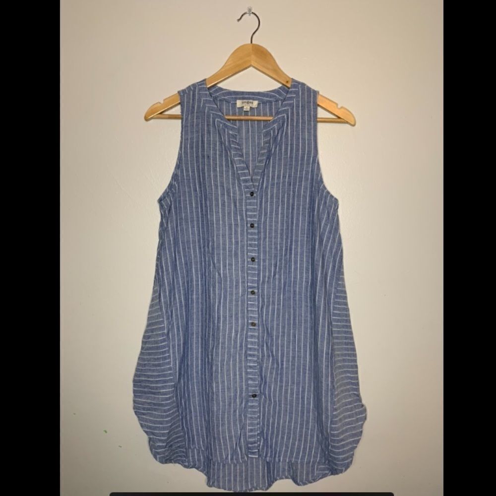 Umgee chambray stripe dress tunic. Medium